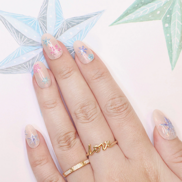 Daily Charme - Holiday 3D Embossed Nail Art Sticker / Colorful Snowflake