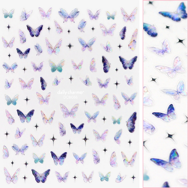 Daily Charme - Holographic Butterfly Nail Art Sticker - Ethereal