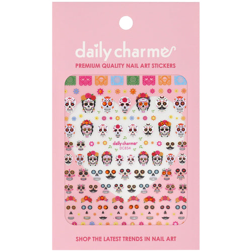 Daily Charme - Bejeweled Nail Art Sticker - Calavera Celebration