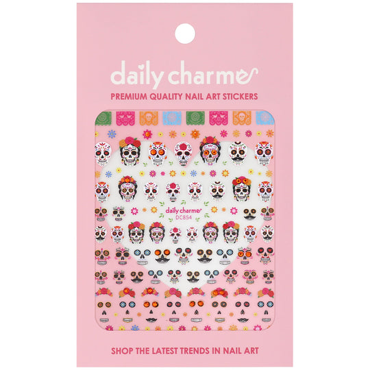 Daily Charme - Bejeweled Nail Art Sticker - Calavera Celebration