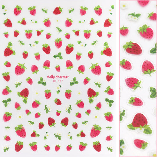 Daily Charme - Floral Nail Art Sticker / Strawberry Fields