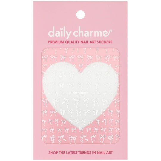 Daily Charme - Kawaii Nail Art Sticker – Ribbon Reverie – White