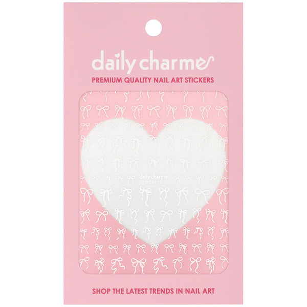 Daily Charme - Kawaii Nail Art Sticker – Ribbon Reverie – White