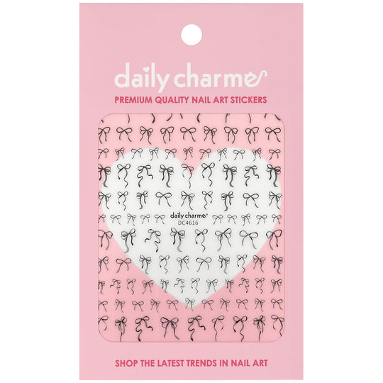 Daily Charme - Kawaii Nail Art Sticker – Ribbon Reverie – Black