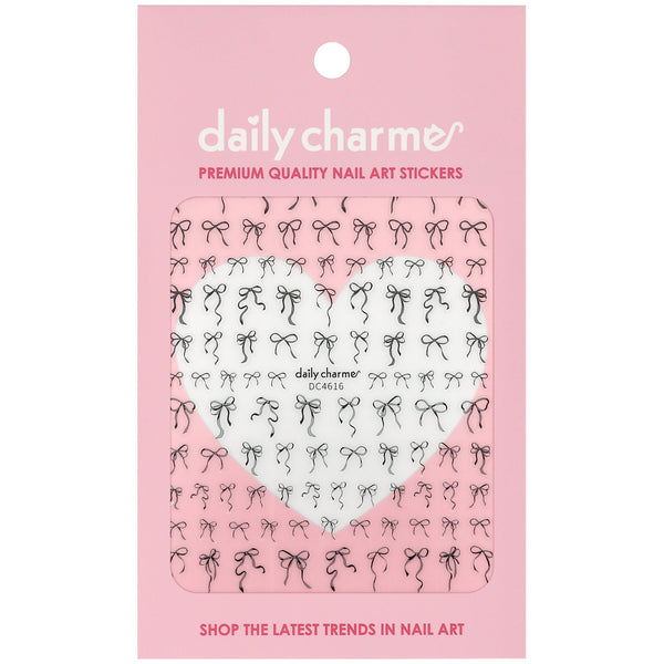 Daily Charme - Kawaii Nail Art Sticker – Ribbon Reverie – Black