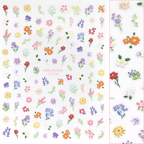 Daily Charme - 3D Embossed Nail Art Sticker / Spring Meadow