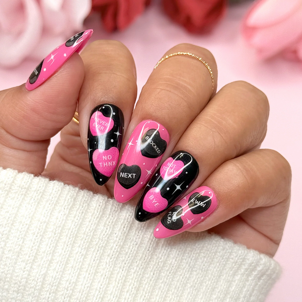 Daily Charme - Valentine 3D Embossed Nail Art Sticker / Anti-Sweet Talk