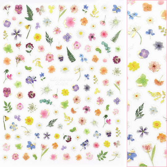 Daily Charme - 3D Embossed Nail Art Sticker - Gilded Blooms