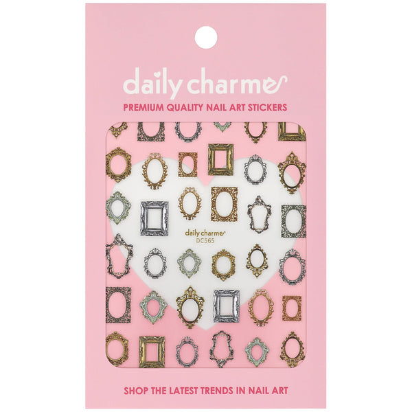 Daily Charme - 3D Embossed Nail Art Sticker – Vintage Frames