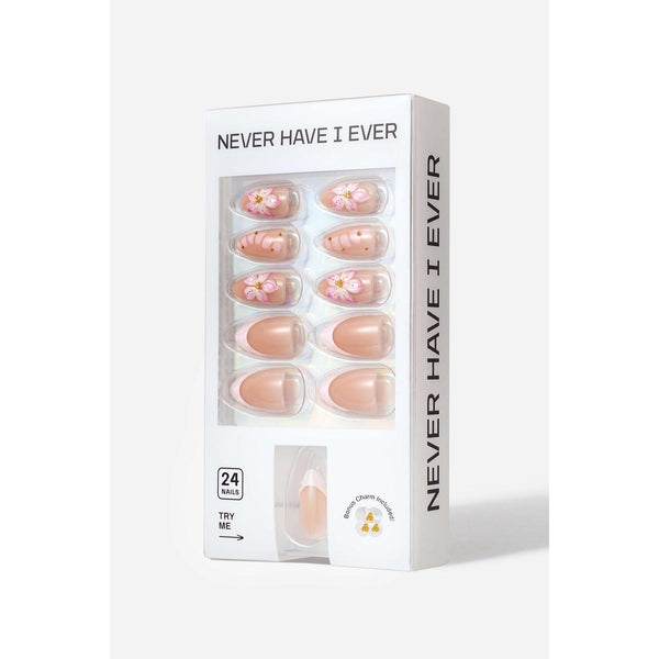 Never Have I Ever - Bloomy Girl - Short Almond Press-On Nails
