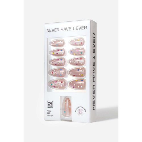 Never Have I Ever - Crystal Rain - Almond Press-On Nails