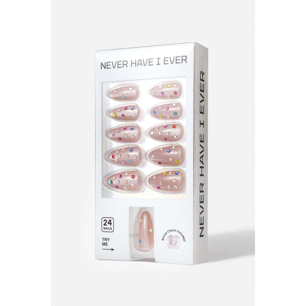 Never Have I Ever - Crystal Rain - Almond Press-On Nails