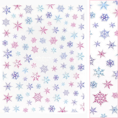 Daily Charme - Holiday 3D Embossed Nail Art Sticker / Colorful Snowflake