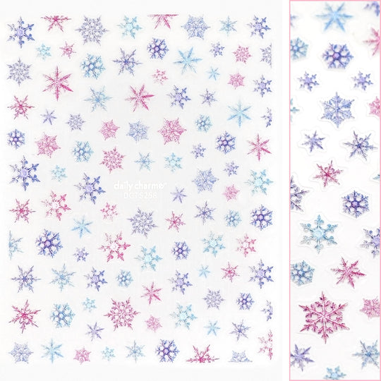 Daily Charme - Holiday 3D Embossed Nail Art Sticker / Colorful Snowflake