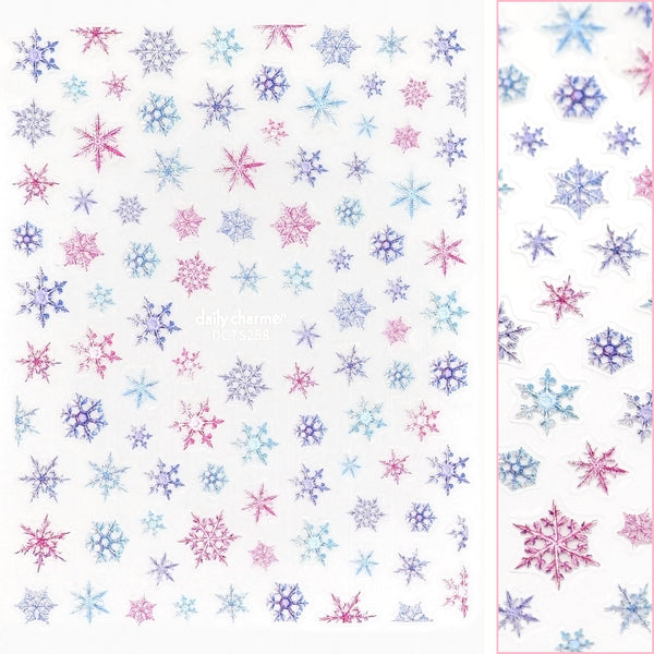 Daily Charme - Holiday 3D Embossed Nail Art Sticker / Colorful Snowflake
