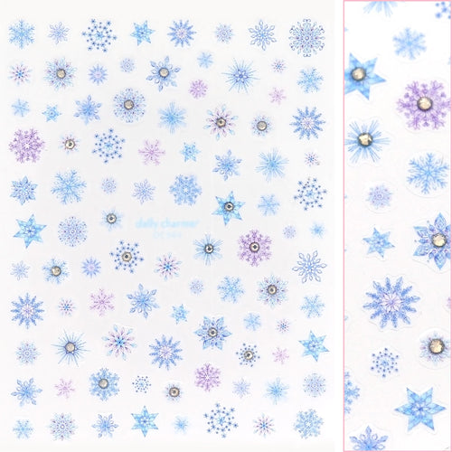 Daily Charme - Holiday Bejeweled Nail Art Sticker / Frosty Snowflake