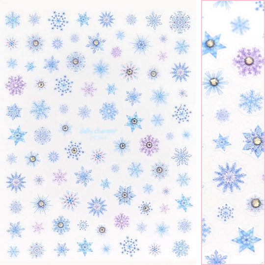 Daily Charme - Holiday Bejeweled Nail Art Sticker / Frosty Snowflake