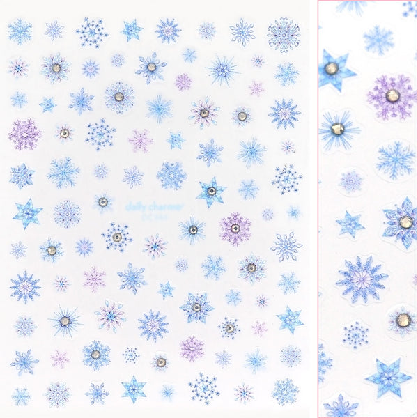 Daily Charme - Holiday Bejeweled Nail Art Sticker / Frosty Snowflake
