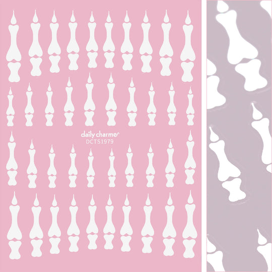 Daily Charme - Spooky Halloween Nail Art Sticker - Skeleton Fingers