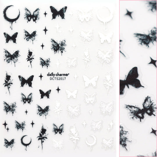 Daily Charme - Butterfly Nail Art Sticker - Smoky Ink Art