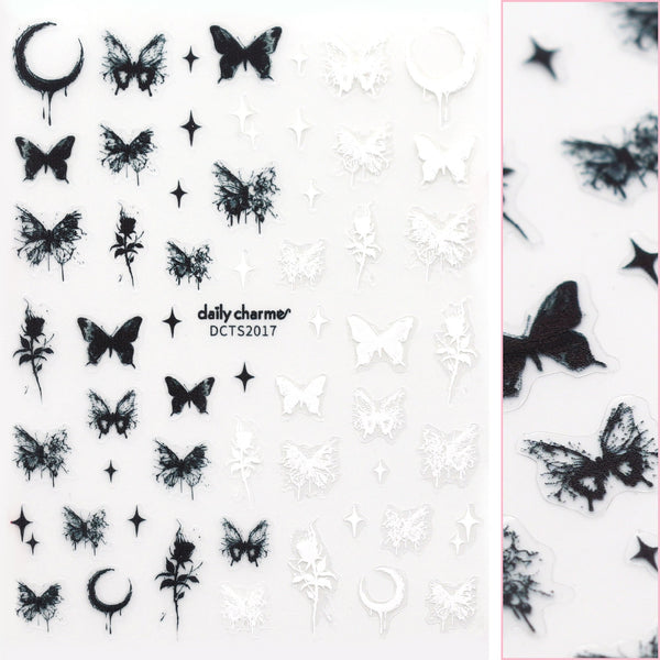 Daily Charme - Butterfly Nail Art Sticker - Smoky Ink Art