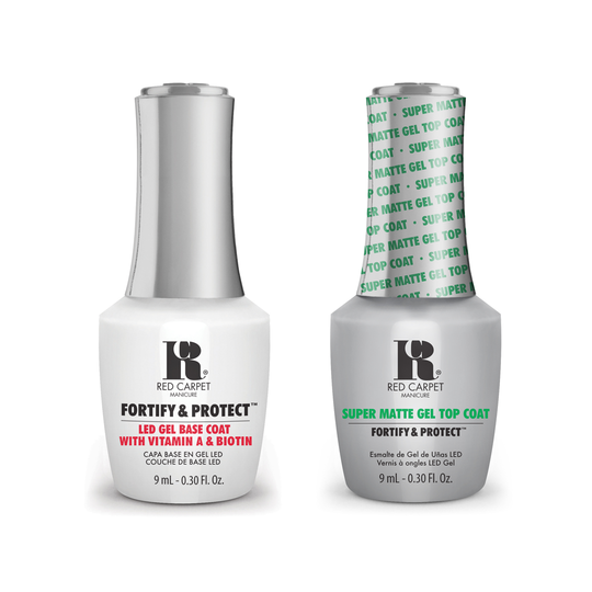 Red Carpet Manicure - Fortify & Protect Combo - Base Coat and Super Matte Top Coat 0.3 oz