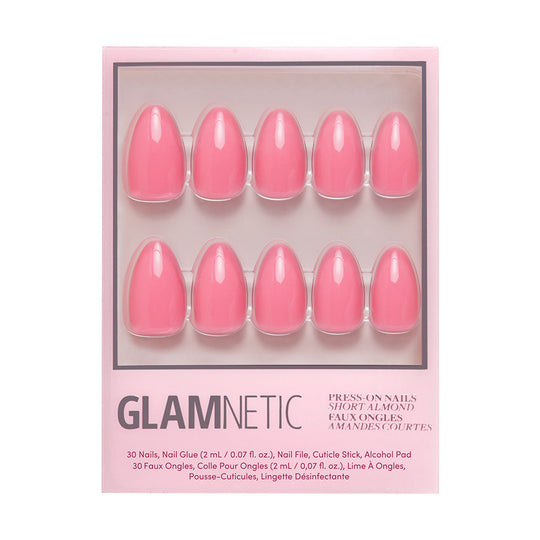 Glamnetic - Press On - Flamingo Pink - Short Almond
