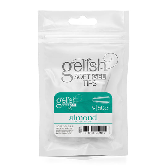 Gelish - Soft Gel Tips - Natural Medium Almond size 9 50CT Refill