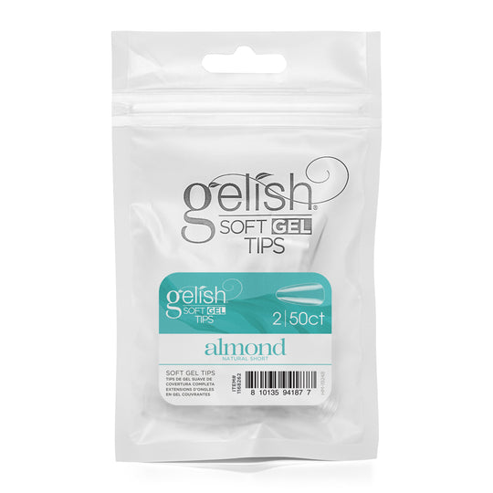 Gelish - Soft Gel Tips - Natural Short Almond size 2 50CT Refill