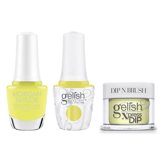 Gelish, Morgan Taylor & Dip Combo - Lemon Drop Lush