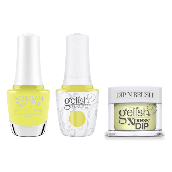 Gelish, Morgan Taylor & Dip Combo - Lemon Drop Lush