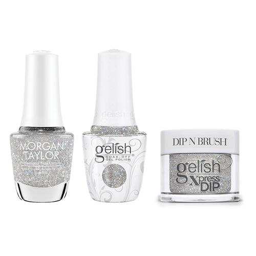 Gelish, Morgan Taylor & Dip Combo - Crystal Snowdrop