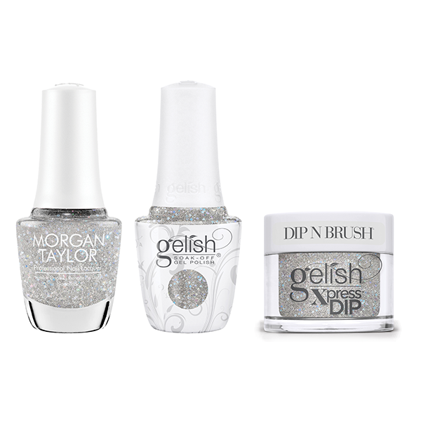 Gelish, Morgan Taylor & Dip Combo - Crystal Snowdrop