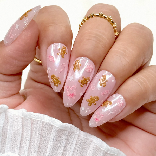 Daily Charme - Holiday 3D Embossed Nail Art Sticker / Gingerbread Village