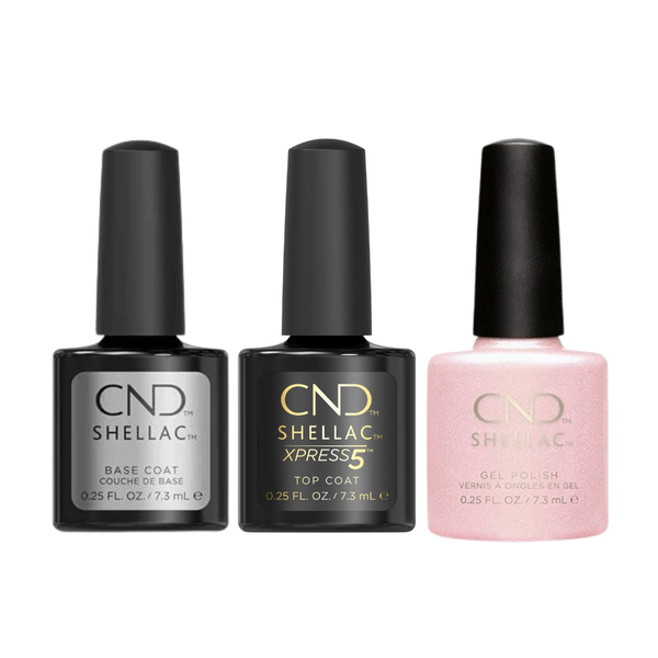 CND - Shellac Xpress5 Combo - Base, Top & Grapefruit Sparkle (0.25 oz)