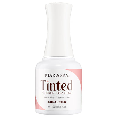 Kiara Sky - Gel Polish - Tinted Rubber Top Coat - Coral Silk 0.5 oz - #TNT05