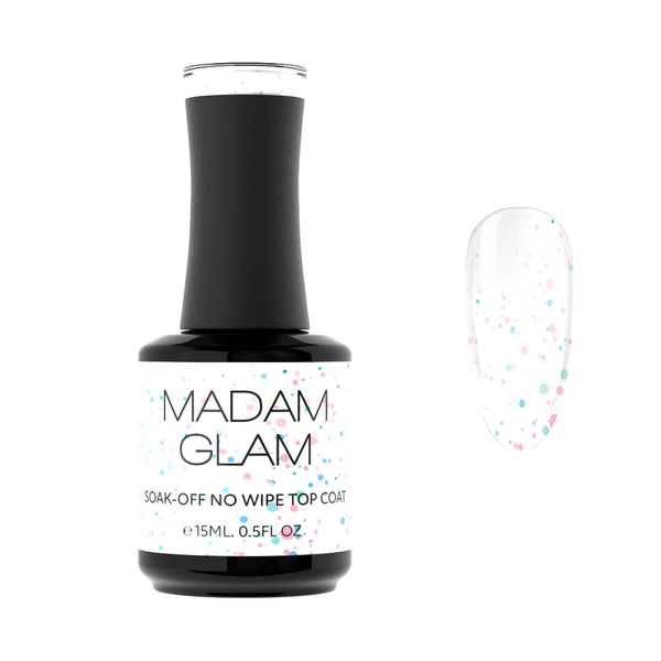 Madam Glam - Gel Polish - No Wipe Top Coat - Glam Sprinkles