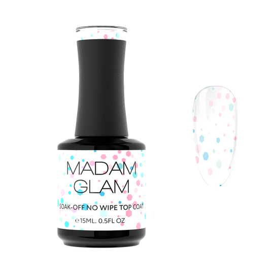 Madam Glam - Gel Polish - No Wipe Top Coat - Love Sprinkles