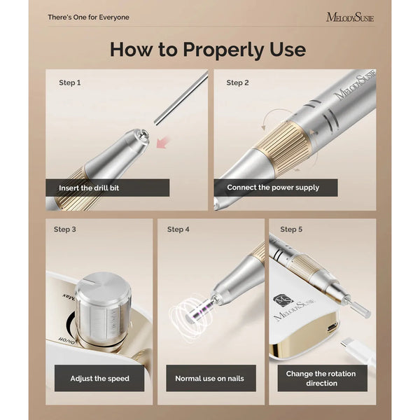 MelodySusie - SC320F Rechargeable Nail Drill 30000RPM - White