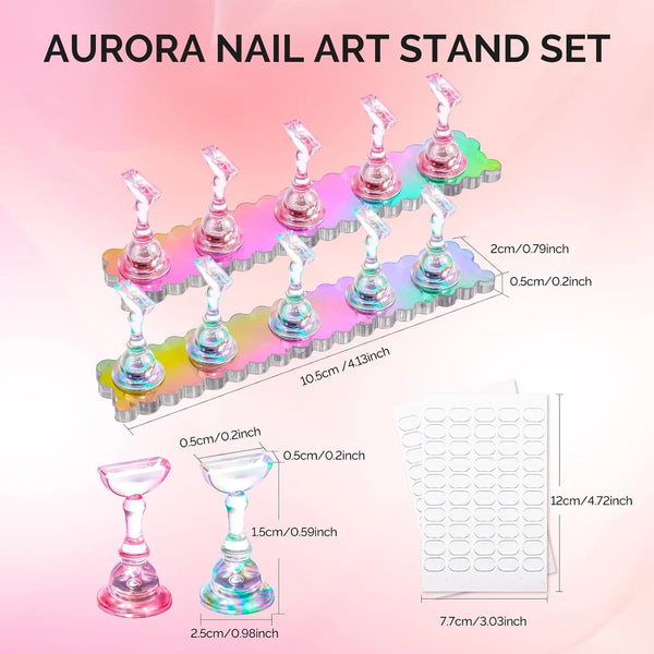 MelodySusie - 2 Sets Acrylic Magnetic Nail Stand