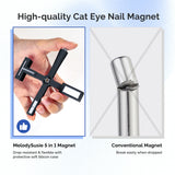 MelodySusie - 5 In 1 Multifunctional Cat Eye Gel Nail Polish Magnet - Black