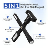 MelodySusie - 5 In 1 Multifunctional Cat Eye Gel Nail Polish Magnet - Black