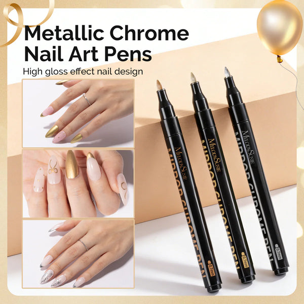 MelodySusie - Nail Art Pens Set Chrome Metallic 3 Colors
