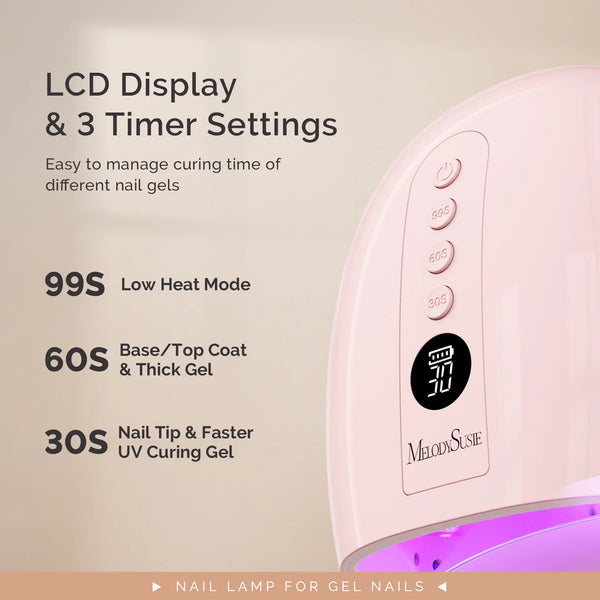 MelodySusie - New Upgraded P-Plus30Gt Rechargeable Cordless Uv/Led Nail Lamp - Pink