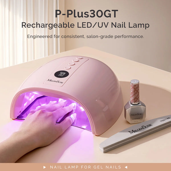 MelodySusie - New Upgraded P-Plus30Gt Rechargeable Cordless Uv/Led Nail Lamp - Pink