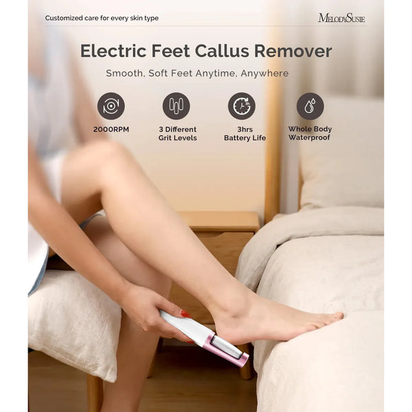 MelodySusie - Pc800G Rechargeable Feet Callus Remover - White Rose