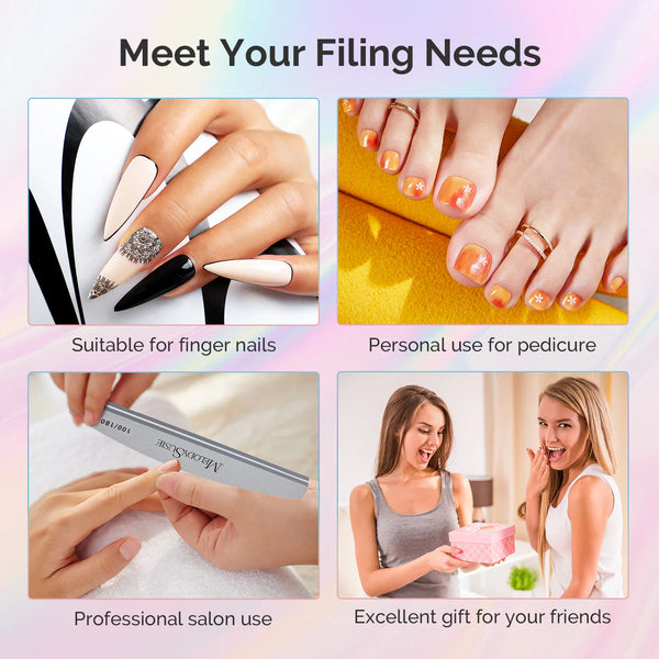 MelodySusie - Professional Nail Files And Buffers 16Pcs Kit - 100/180 Grit