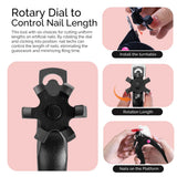 MelodySusie - Rotary Adjustable Stainless Steel Acrylic Nail Clippers - Black
