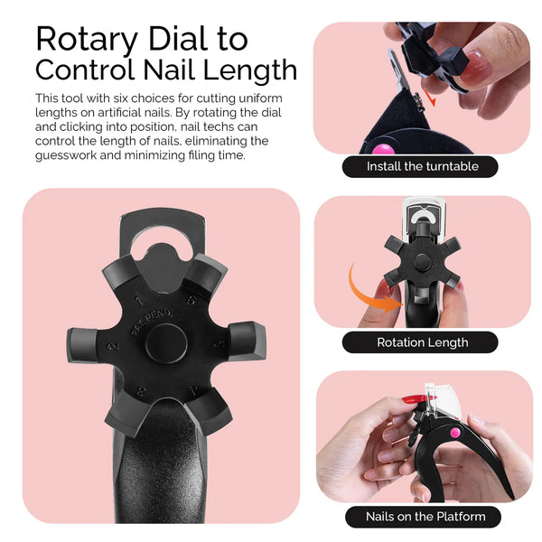 MelodySusie - Rotary Adjustable Stainless Steel Acrylic Nail Clippers - Black
