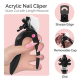 MelodySusie - Rotary Adjustable Stainless Steel Acrylic Nail Clippers - Black